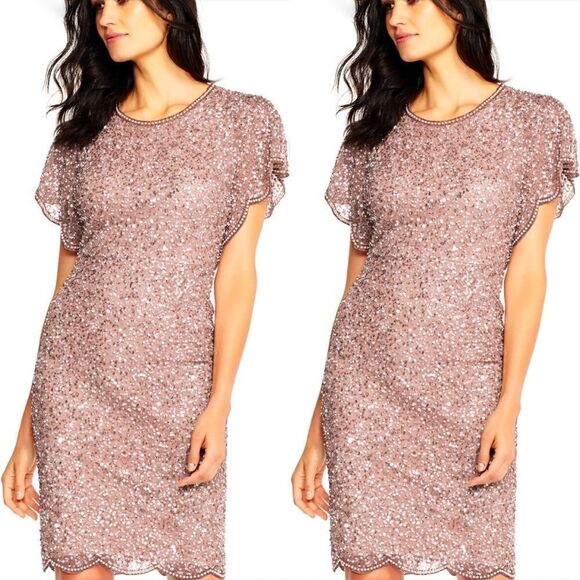 Adrianna Papell Flutter Sleeve Dress - Picture 2 of 11